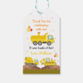 建築トラック負荷おもしろい誕生日ありがとう ギフトタグ (正面)