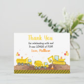 建築トラック負荷おもしろい誕生日ありがとう サンキューカード (スタンド正面)