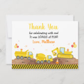 建築トラック負荷おもしろい誕生日ありがとう サンキューカード (正面)