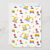 建築トラック赤ちゃんシャワー サンキューカード (裏面)