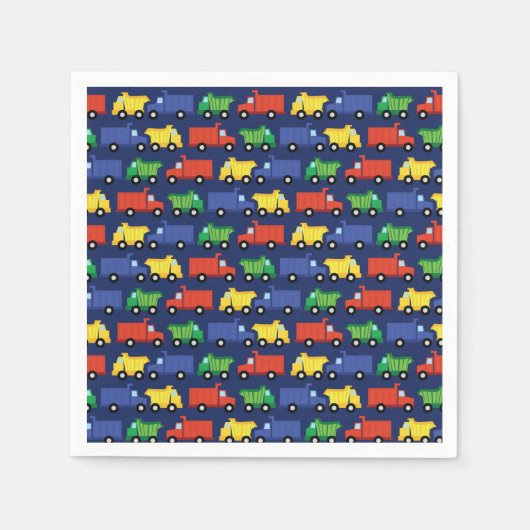 建築トラック赤ちゃんシャワー スタンダードカクテルナプキン (正面)