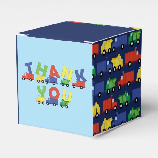建築トラック赤ちゃんシャワー フェイバーボックス (正面サイド)