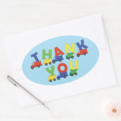 建築トラック赤ちゃんシャワー 楕円形シール (封筒)