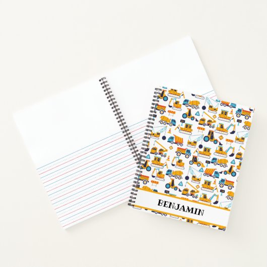 建築トラック車パーソナライズされた手帳 ノートブック (内部)