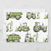 建築トラック車3rd誕生日の写真 招待状 (裏面)