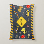 建築トラック重機械少年の名前 アクセントクッション (正面(垂直))