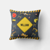 建築トラック重機械少年の名前 クッション (裏面)