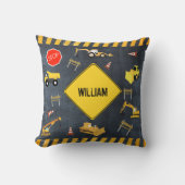 建築トラック重機械少年の名前 クッション (正面)