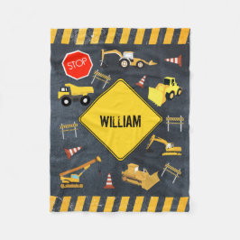 建築トラック重機械少年の名前 フリースブランケット