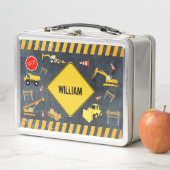 建築トラック重機械少年の名前 メタルランチボックス (インサイチュ)