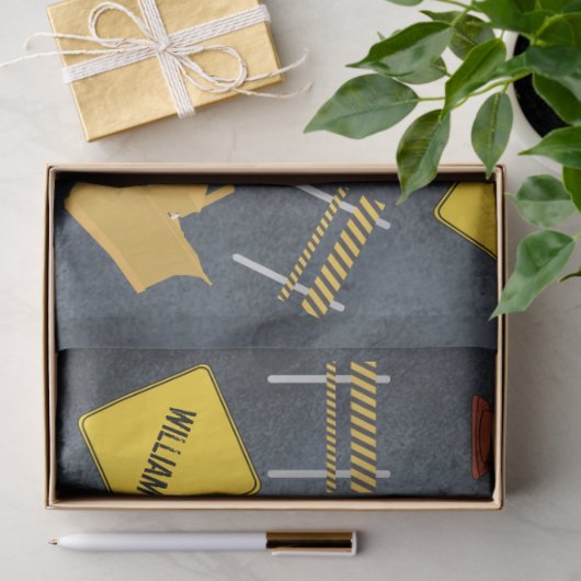 建築トラック重機械少年の名前 薄葉紙 (ギフト)