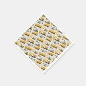 建築トラック黄灰色の党の好意 スタンダードカクテルナプキン (角)