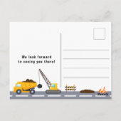 建築トラック1st誕生日パーティの招待状 ポストカード (裏面)