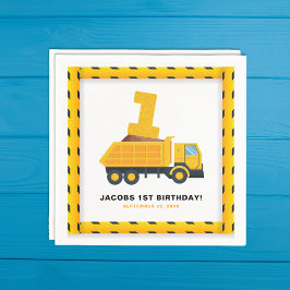 建築トラック1st誕生日パーティーナプキンス スタンダードカクテルナプキン