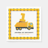 建築トラック1st誕生日パーティーナプキンス スタンダードカクテルナプキン (正面)