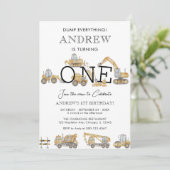 建築トラック1st誕生日パーティー 招待状 (スタンド正面)