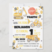 建築トラック1st誕生日招待状 招待状 (正面)