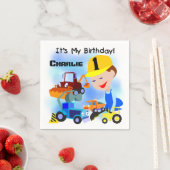 建築トラック1st誕生日紙ナプキンス スタンダードカクテルナプキン (インサイチュ)