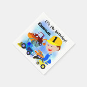 建築トラック1st誕生日紙ナプキンス スタンダードカクテルナプキン (角)