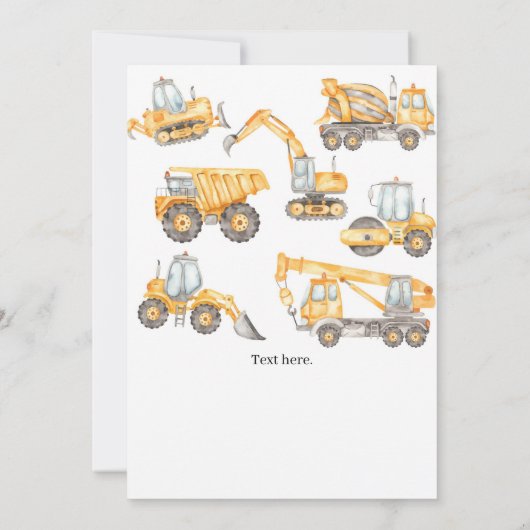 建築トラック2nd誕生日パーティー 招待状 (裏面)