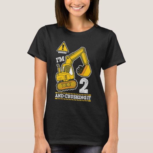 建築トラック2nd誕生日2歳ディガー tシャツ (正面)