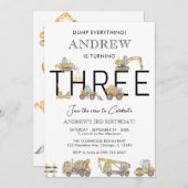 建築トラック3rd誕生日パーティの招待状 招待状 (正面/裏面)