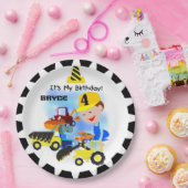 建築トラック4th誕生日紙プレート ペーパープレート (パーティー)