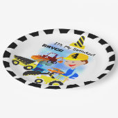 建築トラック4th誕生日紙プレート ペーパープレート (アングル)