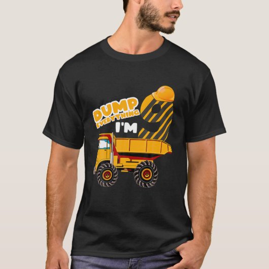 建築トラック9th誕生日ボーイビルダー9年 tシャツ (正面)