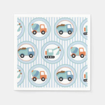 建築トラック – かわいい青い白