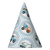 建築トラック – かわいい青い白 パーティーハット (右)