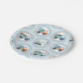 建築トラック – かわいい青い白 ペーパープレート (アングル)