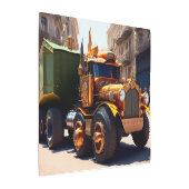 建築トラック、キッズルームデコーモダンル メタルプリント (アングル)