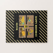 建築トラック |テーマ子供の誕生日 ジグソーパズル (横)