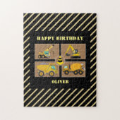 建築トラック |テーマ子供の誕生日 ジグソーパズル (縦)