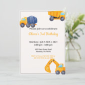 建築トラック |レビュー年誕生日 招待状 (スタンド正面)