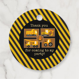 建築トラック |子供の誕生日パーティーのお願い フェイバータグ