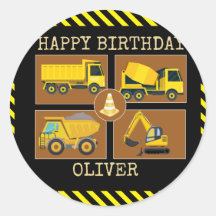 建築トラック |子供の誕生日パーティースクエアS