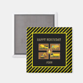 建築トラック |子供の誕生日パーティーデコーダ マグネット (正面/裏面)