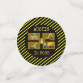 建築トラック | 子供の誕生日パーティー表 コンフェッティ (スモール正面)