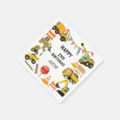 建築トラック |子供の誕生日パーティー スタンダードカクテルナプキン (角)