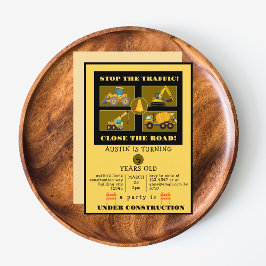 建築トラック |子供の誕生日パーティー セーブザデート