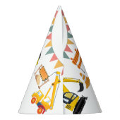 建築トラック |子供の誕生日パーティー パーティーハット (裏面)