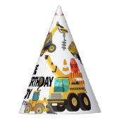 建築トラック |子供の誕生日パーティー パーティーハット (正面)