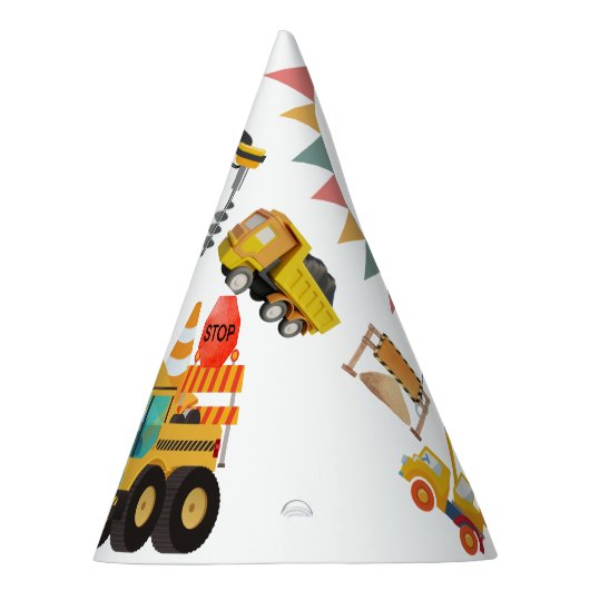 建築トラック |子供の誕生日パーティー パーティーハット (右)