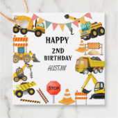 建築トラック |子供の誕生日パーティー フェイバータグ (正面)