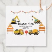 建築トラック |子供の誕生日パーティー フェイバータグ (裏面)