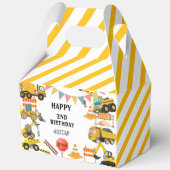 建築トラック |子供の誕生日パーティー フェイバーボックス (裏面)