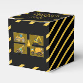 建築トラック |子供の誕生日パーティー フェイバーボックス (正面サイド)