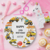 建築トラック |子供の誕生日パーティー ペーパープレート (パーティー)